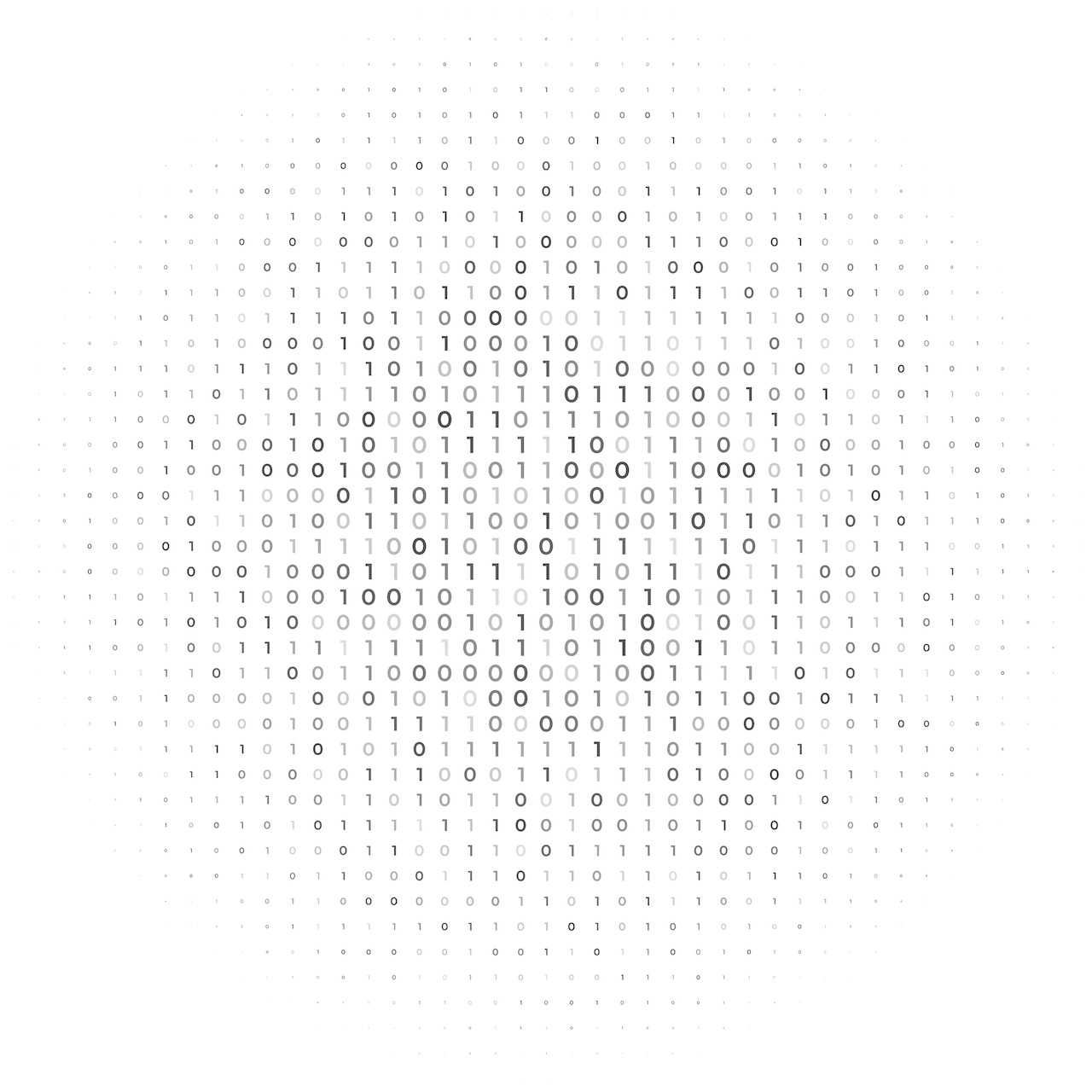 web tech white background with binary code algorithm numbers vector